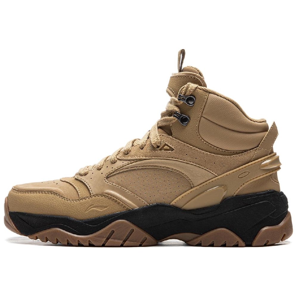 LiNing Tianji 3.0 HI Anti Slip Wear Resistant Mid Top Skateboard Shoes Men's Brown