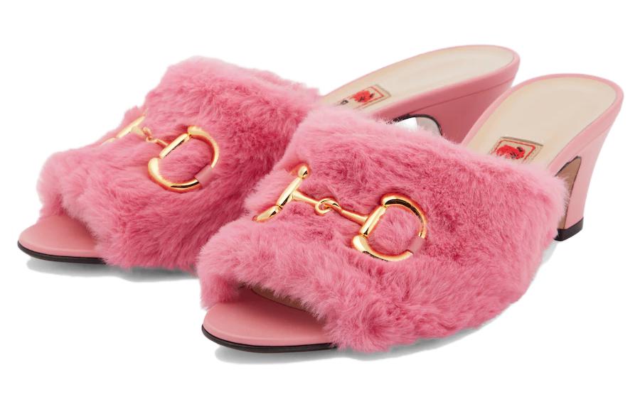 GUCCI Slide Slippers Women's Pink Year Of The Rabbit Limited Edition