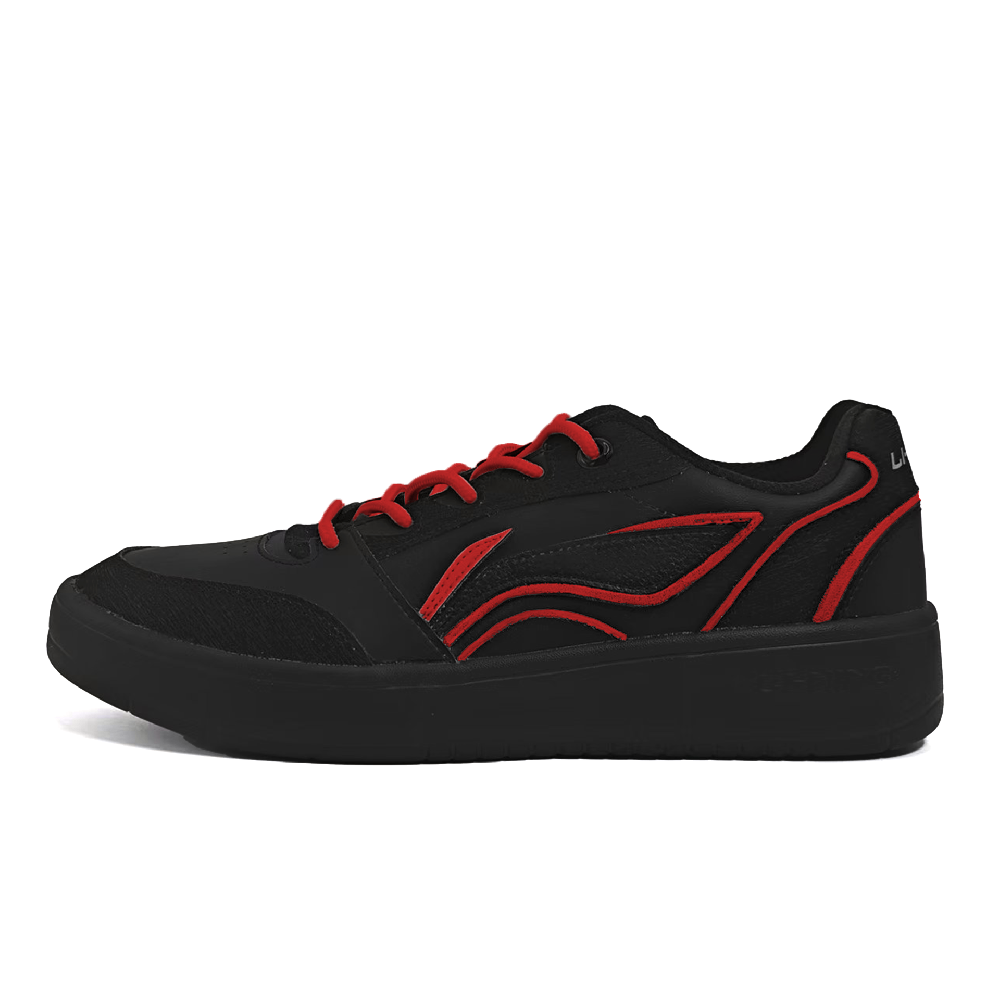 LiNing Yuanbao V3 Slip Resistant, Abrasion Resistant, Lightweight Low Top Skateboard Shoes Men's Black Red