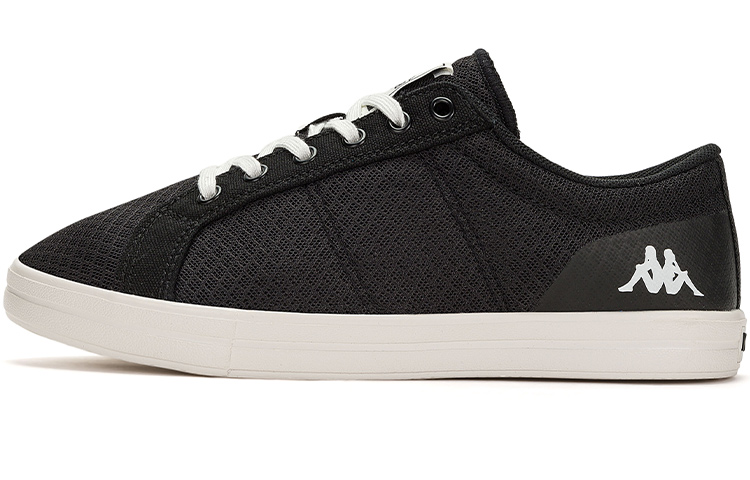 Kappa Anti Slip Wear Resistant Low Top Skateboard Shoes Unisex Black White