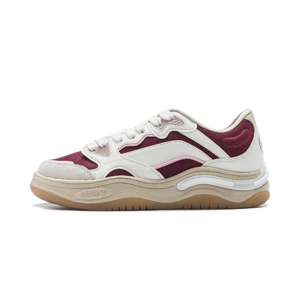 LiNing Future Flow Slip Resistant Cushioning Abrasion Resistant Support Low Top Skateboard Shoes Women's Red White