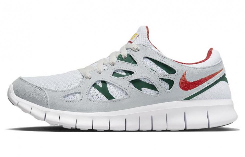 Nike Free Run 2 Grey Cinnabar Gorge Green