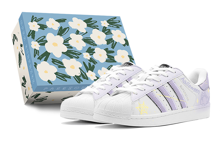 Adidas Originals Superstar Low Top Skateboard Shoes Unisex Light Purple