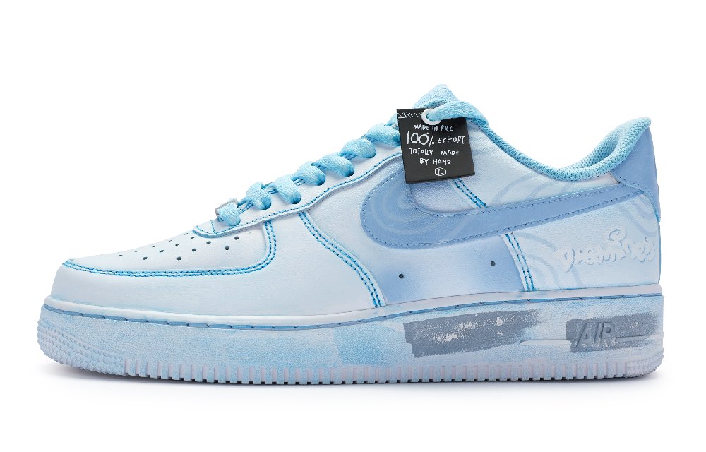 Nike Air Force 1 Low Top Skateboard Shoes GS Blue White