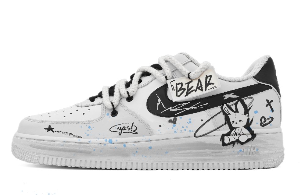 Nike Air Force 1 Low-Top Skateboard Shoes Men's Black White