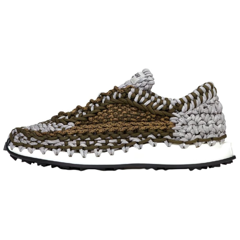 Valentino Crochet Cushioning Lightweight Low Top Athletic Shoes Men's Green