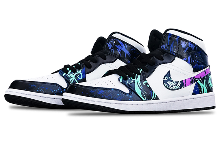 Jordan Air Jordan 1 Mid-Top Vintage Basketball Shoes Men's Black White Purple купить в интернет-магазине Yoocart с быстрой доставкой по России.