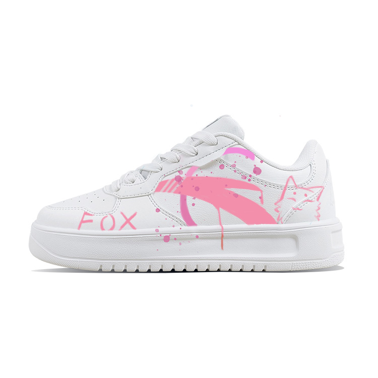 Anta Relaxed Slip Resistant, Abrasion Resistant, Breathable Low Top Skateboard Shoes Unisex White Pink