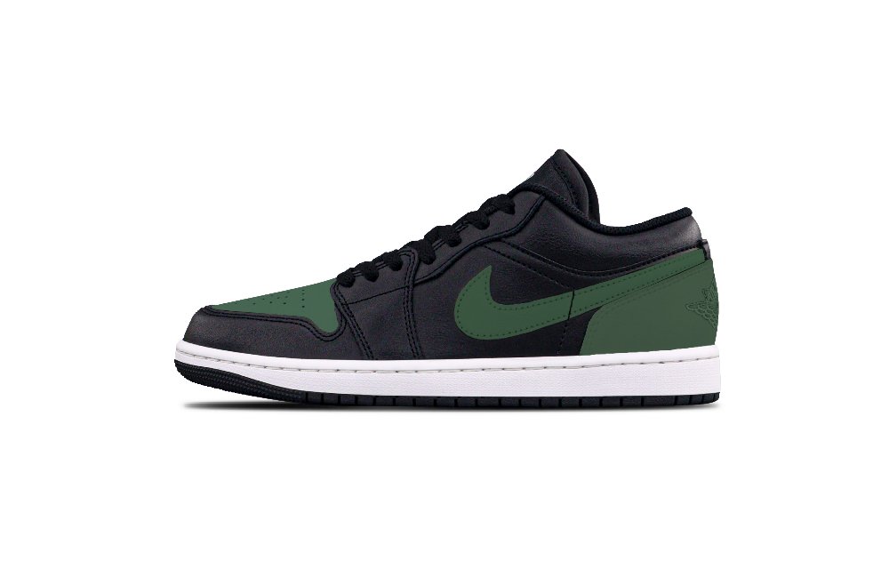Jordan Air Jordan 1 Abrasion Resistant Low Top Vintage Basketball Shoes Unisex Black Green