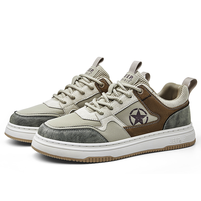 JEEP SPIRIT Sports Casual Low Top Skateboard Shoes Men's Sandstone