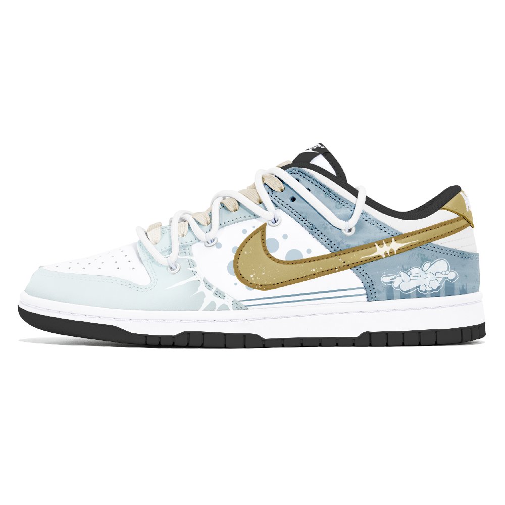 Nike Dunk 3 Times Laboratory Slip Resistant, Abrasion Resistant, Lightweight Low top Skateboard Shoes Unisex White Blue