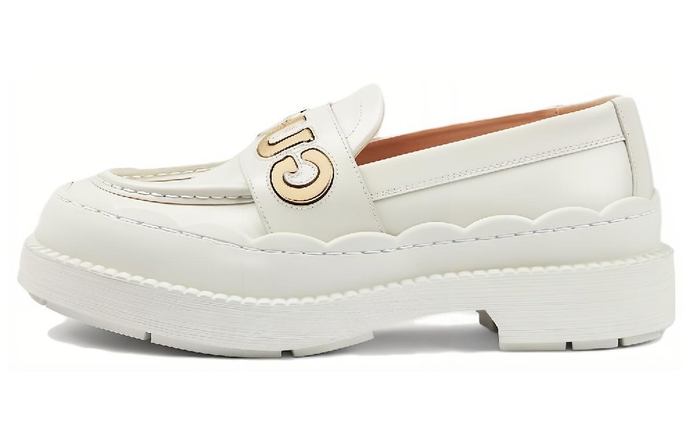GUCCI Loafers 6cm Women's White