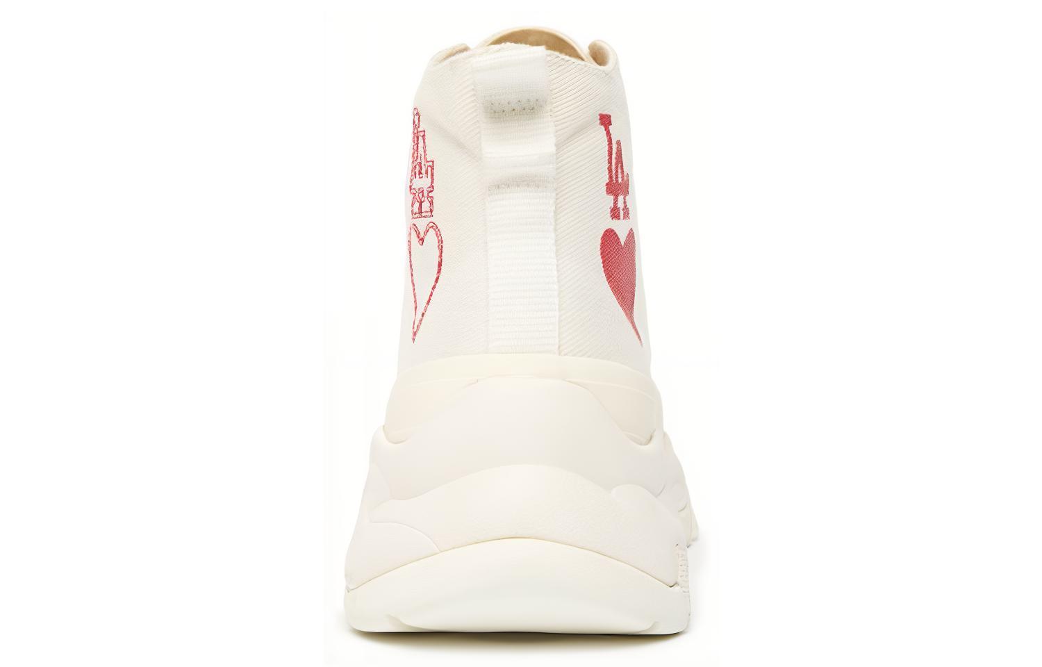 MLB Chunky High Anti-Slip And Wear-Resistant Breathable High-Top Canvas Shoes Unisex White Red купить в интернет-магазине Yoocart с быстрой доставкой по России.