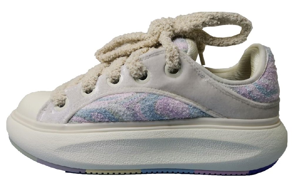 LiNing Yun You C4D Low-Top Skateboard Shoes Women's Beige Blue Purple