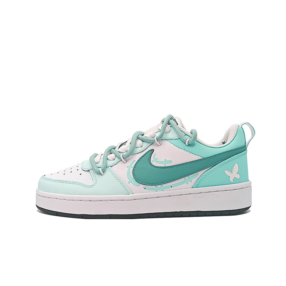 Nike Court Borough Anti-Slip Wear-Resistant Low-Top Skateboard Shoes Women's White Green