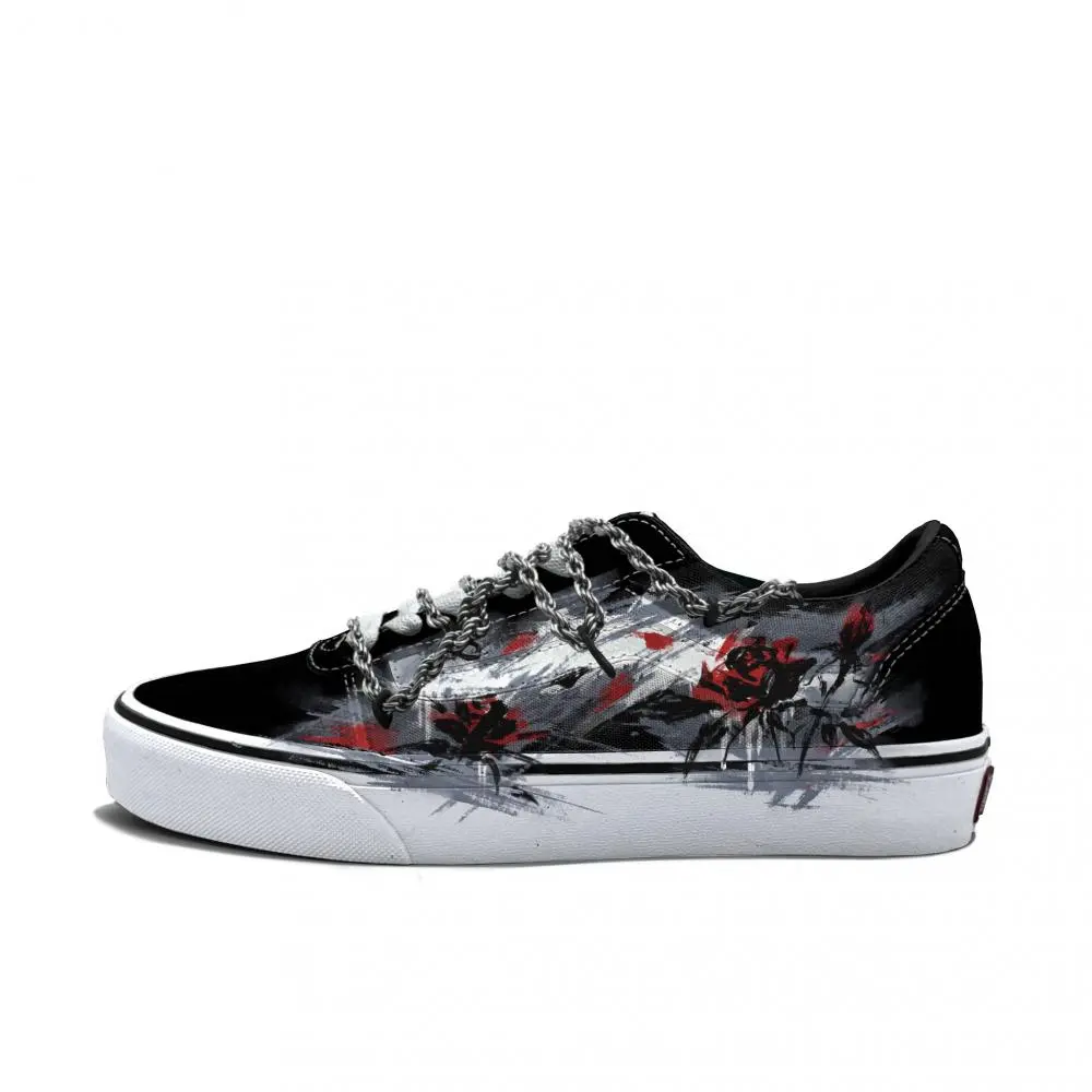 Vans Ward Abrasion Resistant Low top Skateboard Shoes Men's Black Red