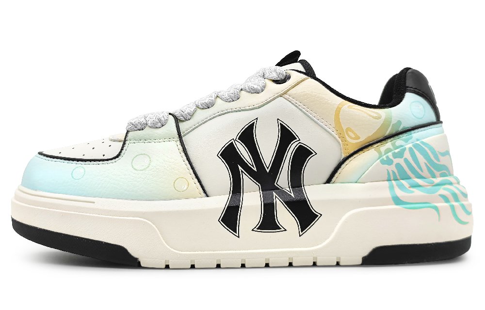 MLB Chunky Liner Wear-Resistant Height Increasing Low-Top Skateboard Shoes Unisex Blue Yellow Gradient