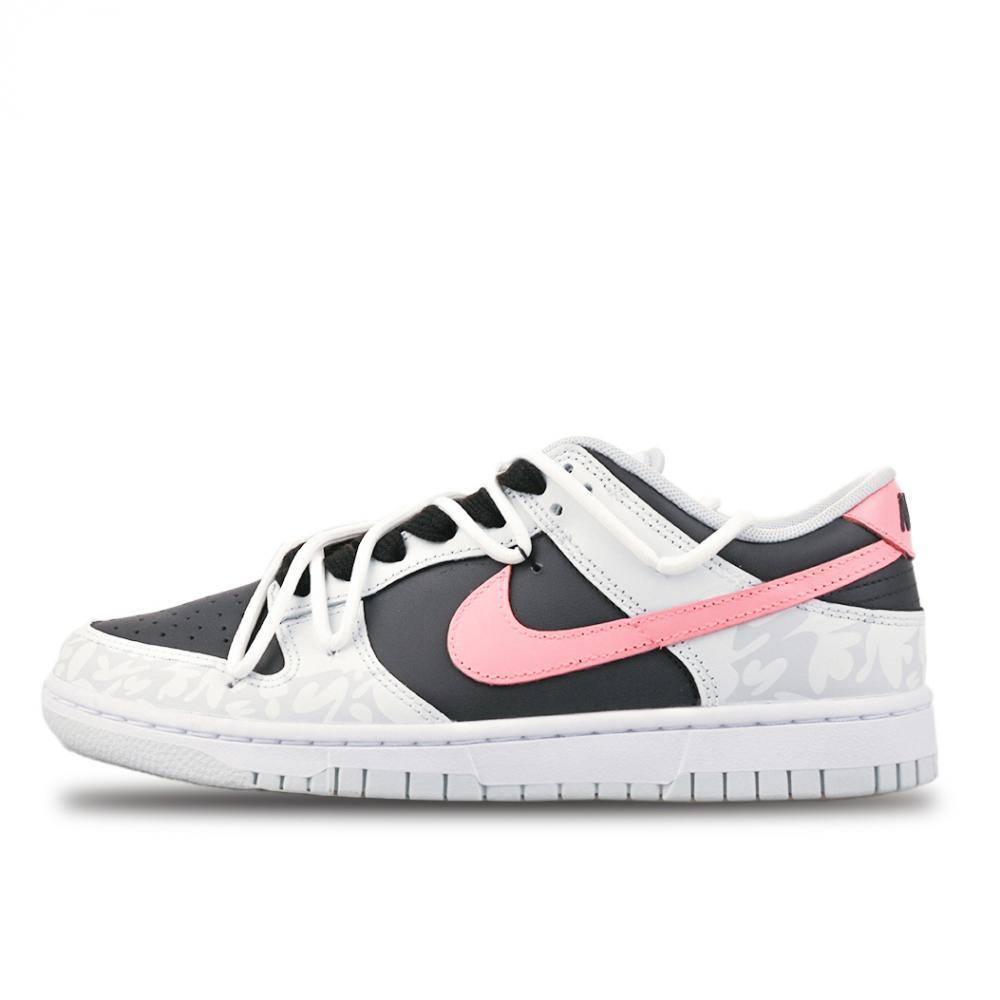 Nike Dunk Low-Top Skateboard Shoes Unisex Black White Pink