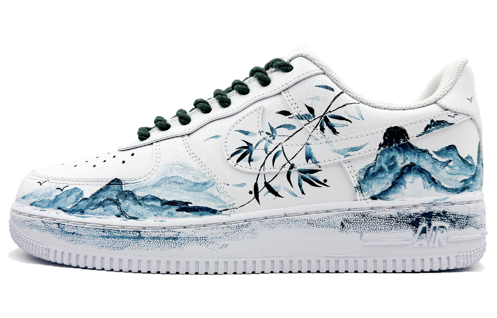 Nike Air Force 1 Anti-Slip Wear-Resistant Low-Top Skateboard Shoes Unisex Blue White