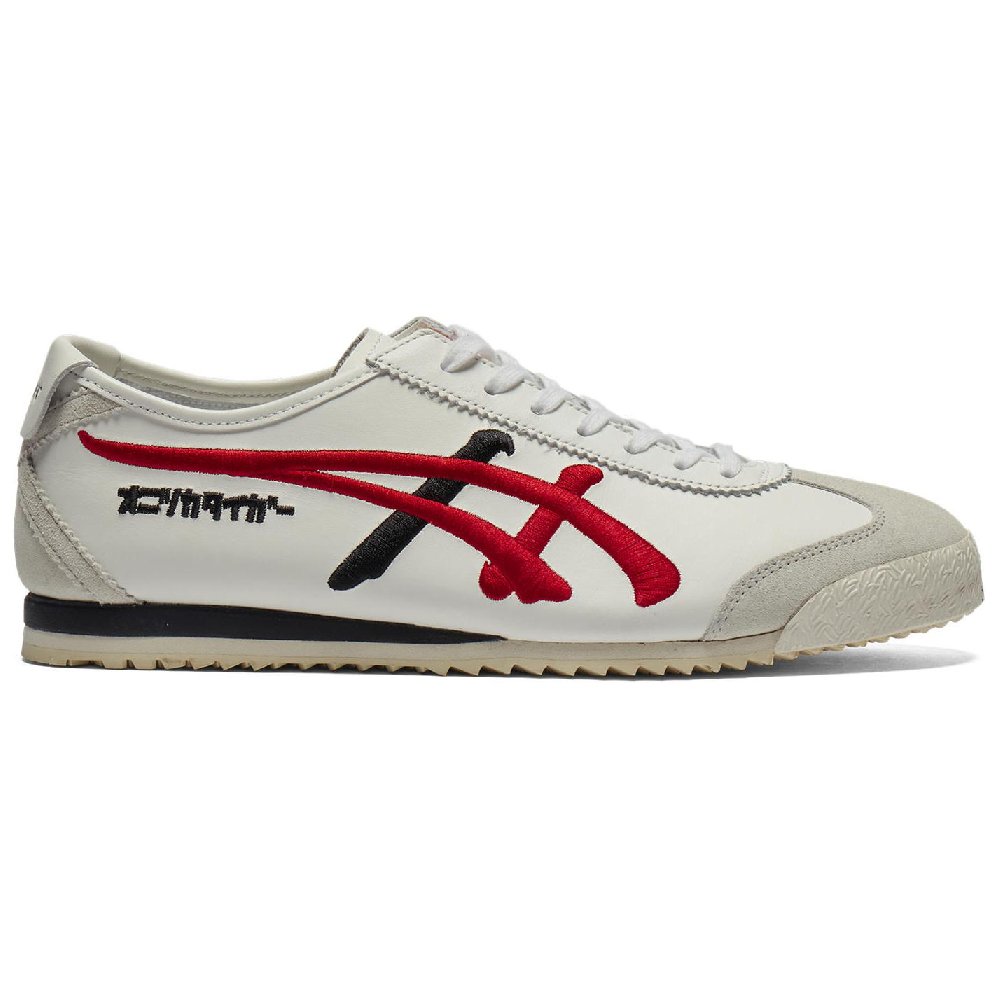 Onitsuka Tiger MEXICO 66 Anti Slip Wear Resistant Low Top Casual Shoes Unisex White Red