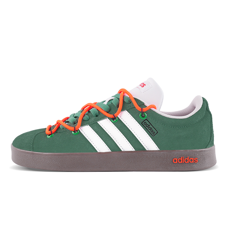 Adidas VL COURT 2.0 Abrasion Resistant Low Top Skateboard Shoes Unisex Green Orange