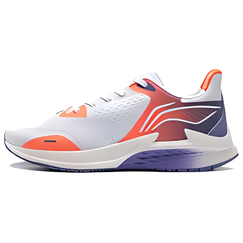 LiNing Cushioning, Wear Resistant Low Top Sprint Running Shoes Women's White Orange