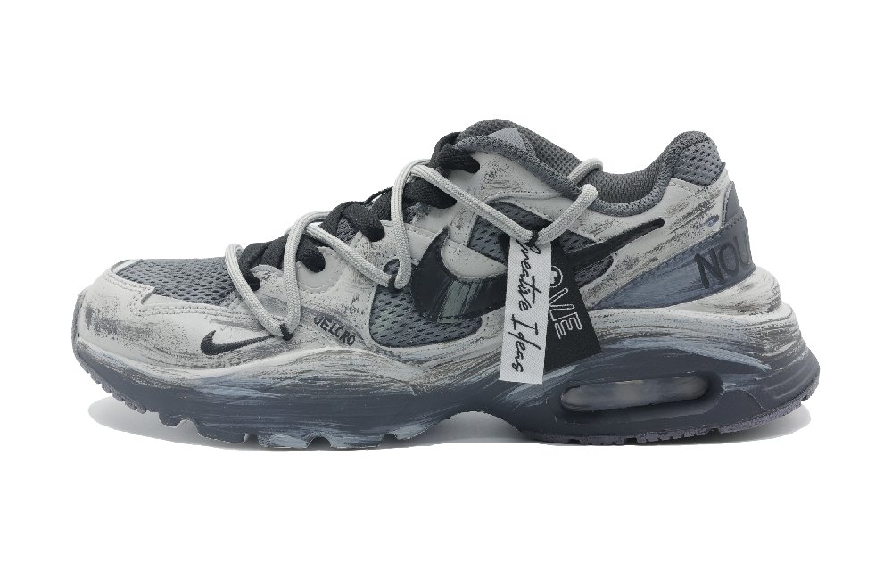 Nike Air Max Fusion Cushioning Anti-Slip And Wear-Resistant Low-Top Running Shoes Women's Gray Black