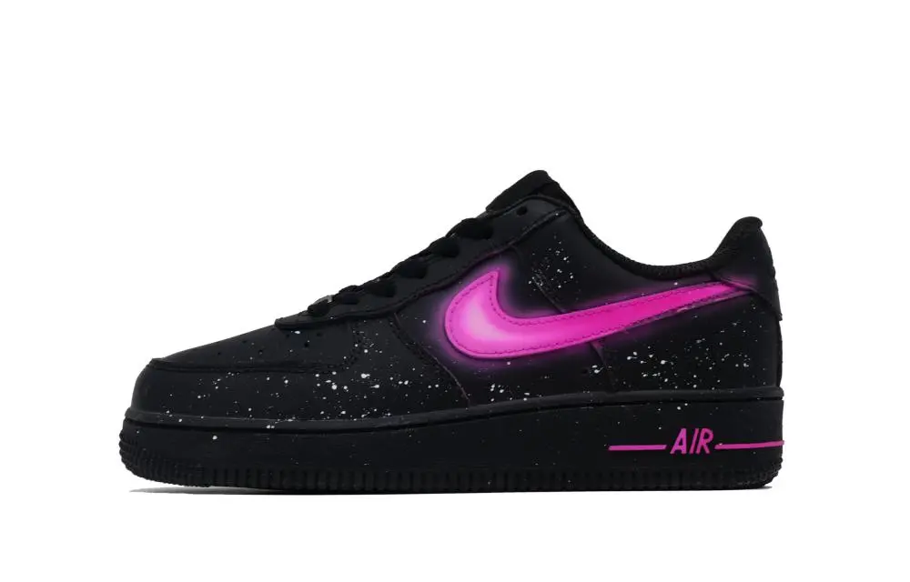 Nike Air Force 1 Abrasion Resistant Low Top Skateboard Shoes Unisex Black Pink