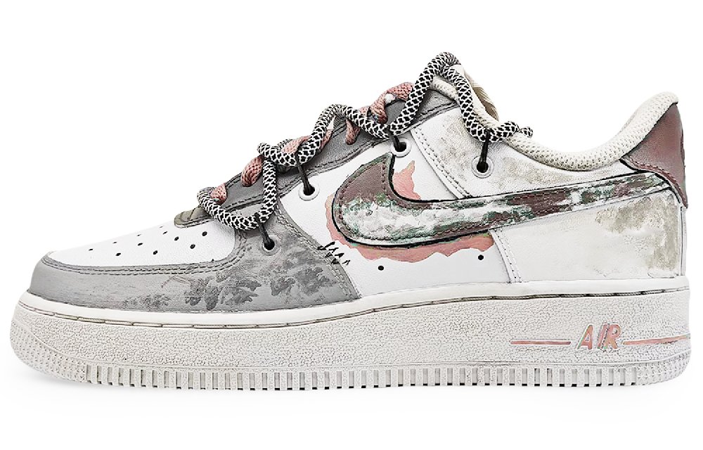 Nike Air Force 1 EIGHT% No. 9 Coverage Thermal Abrasion Resistant Low Top Skateboard Shoes Unisex Red Gray
