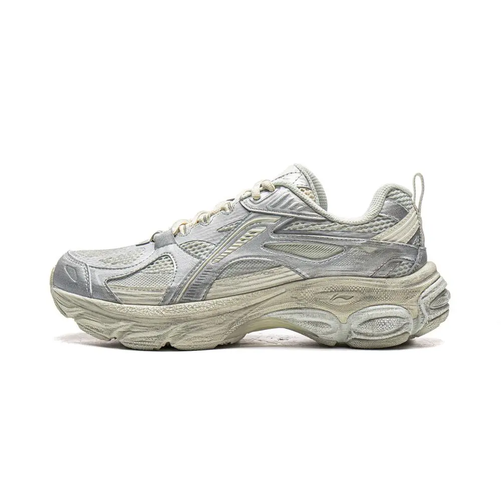 LiNing Boom Support Cushioning, Slip Resistant, Abrasion Resistant, Rebound Low Top Running Shoes Women's Silver Gray