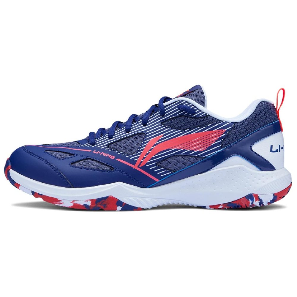 LiNing Anti-Slip And Wear-Resistant Breathable Low-Top Badminton Shoes Unisex Blue Red