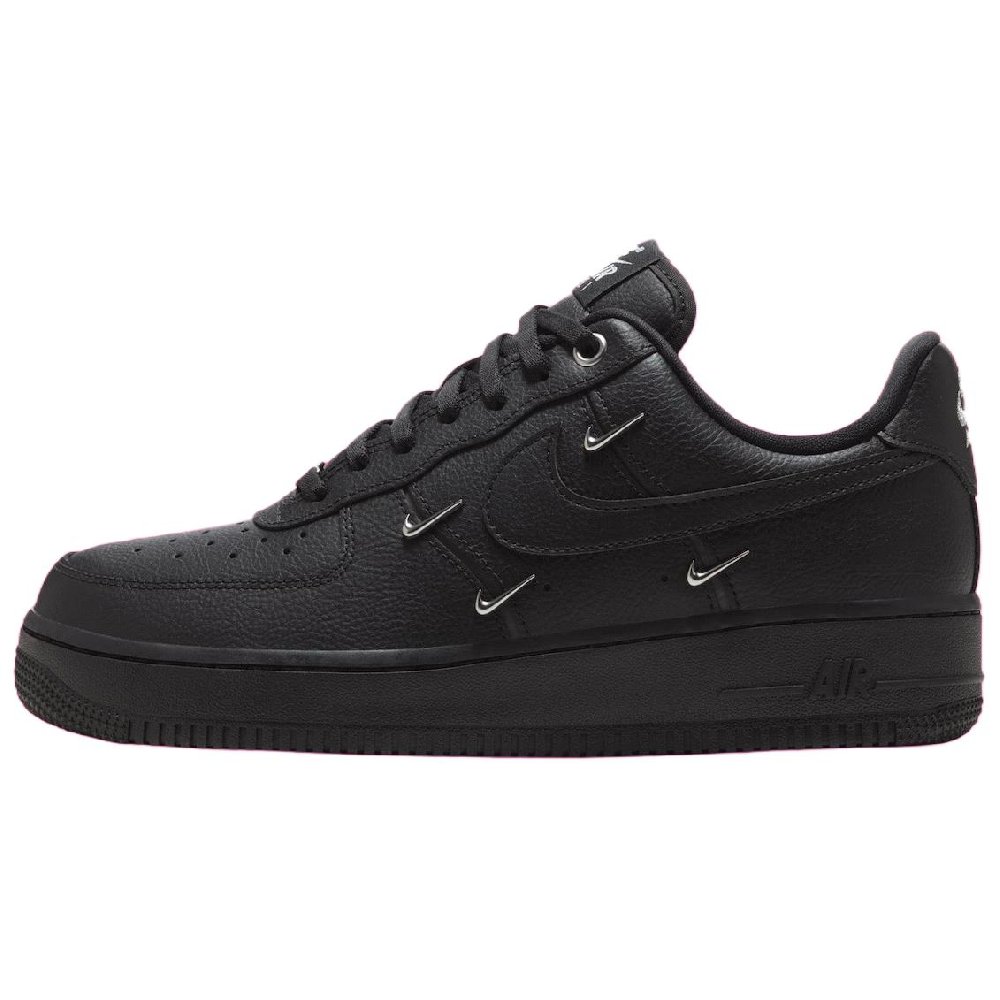 Nike Air Force 1 Low '07 Lx Black Silver Mini Swoosh Women's