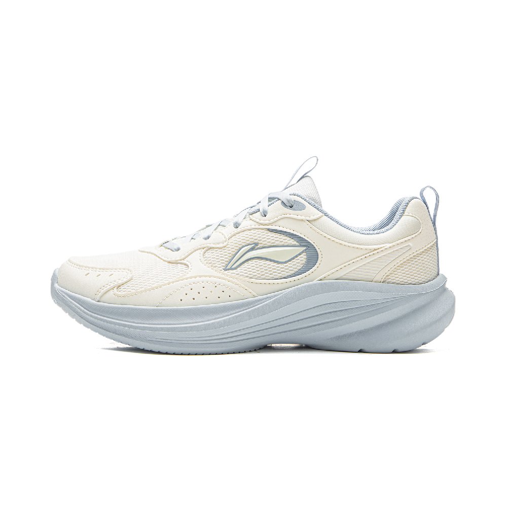 LiNing Shock Absorbers Slip Resistant Abrasion Resistant Lightweight Low Top Running Shoes Women's White Blue