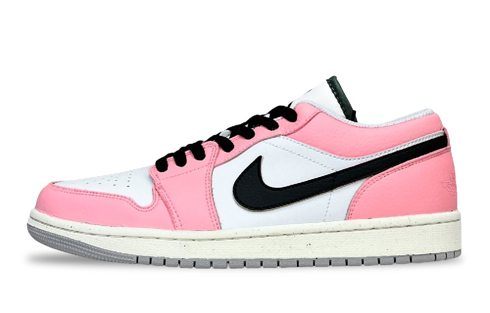 Jordan Air Jordan 1 Abrasion Resistant Low Top Vintage Basketball Shoes Unisex Bright Pink
