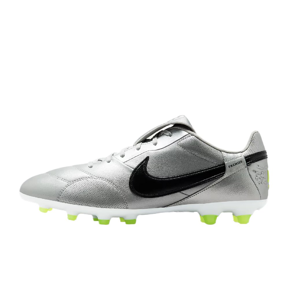 Nike Premier 3 Abrasion Resistant Soccer Shoes Unisex Metallic Silver
