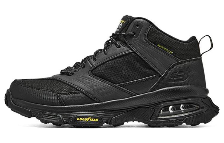 Skechers SKECH-AIR Envoy Cushioning Rebound Impact-Resistant High-Top Outdoor Shoes Pure Black