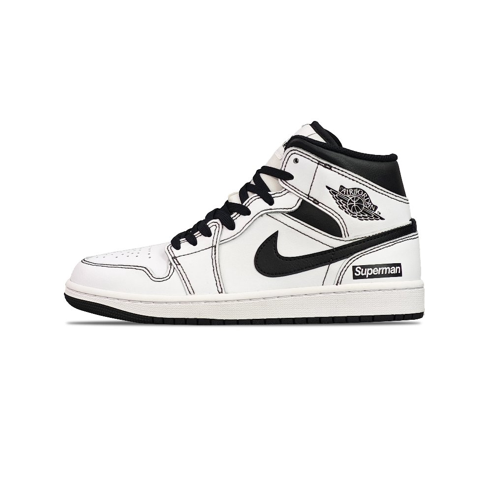 Jordan Air Jordan 1 Abrasion-Resistant High-Top Vintage Basketball Shoes Unisex Black White