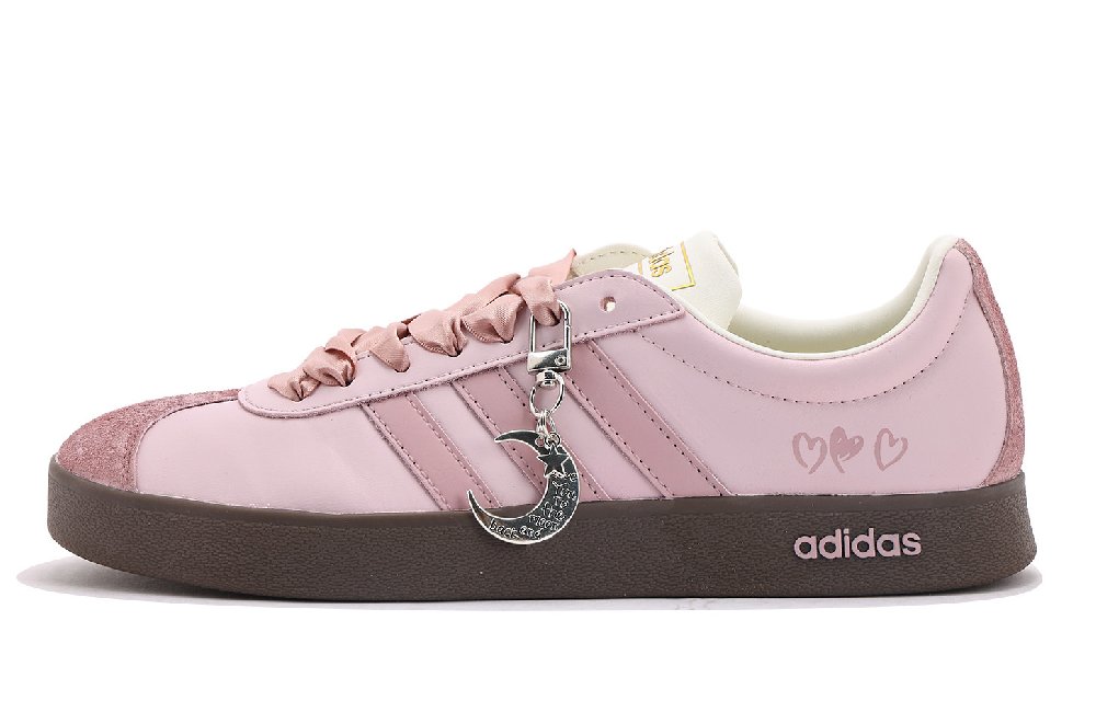 Adidas VL COURT 2.0 Coverage Abrasion Resistant Low Top Skateboard Shoes Unisex Pink