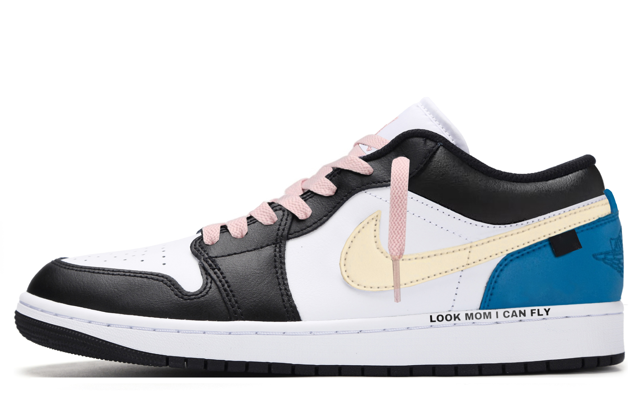 Jordan 1 Cushioning Low top Vintage Basketball Shoes Unisex Blue Black