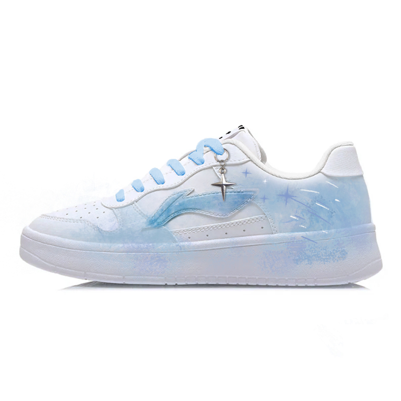 LiNing Pontoon Boats Wear resistant And Lightweight Low Top Skateboard Shoes Men's Sky Blue