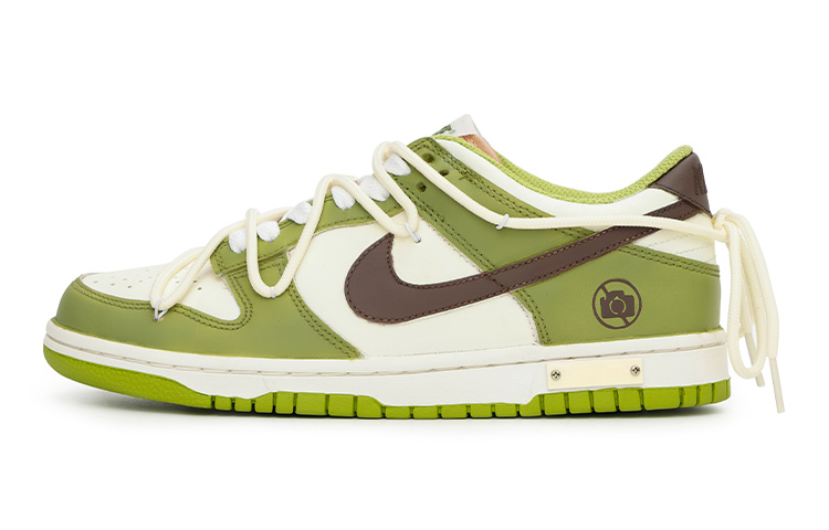 Nike Dunk Low No Photography Low Top Skateboard Shoes GS Green White Brown