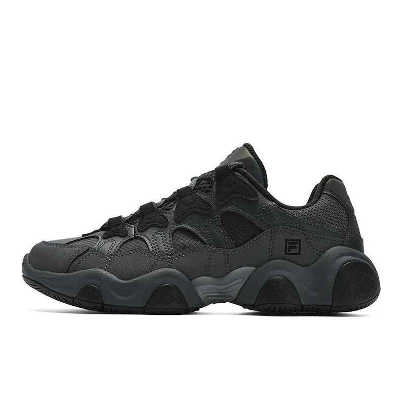 FILA Breathable Coverage Support Lightweight Rebound Low top Running Shoes Women's Gray Black
