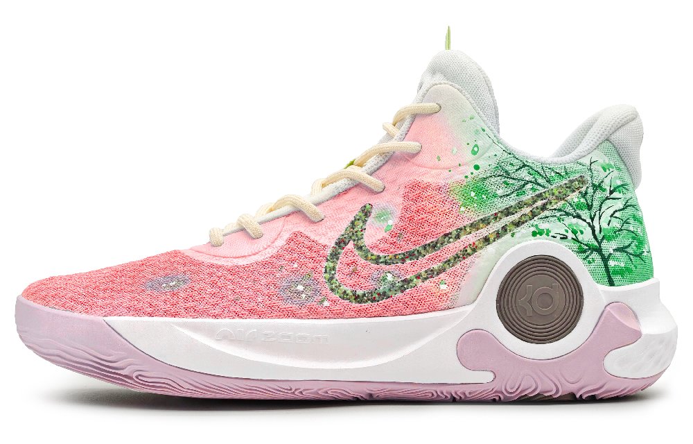 Nike Trey 5 Mid-Top Vintage Basketball Shoes Unisex Pink Green Gradient