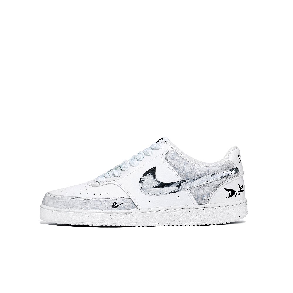 Nike Court Vision 1 Anti Slip Wear Resistant Low Top Skateboard Shoes Men's Light Gray