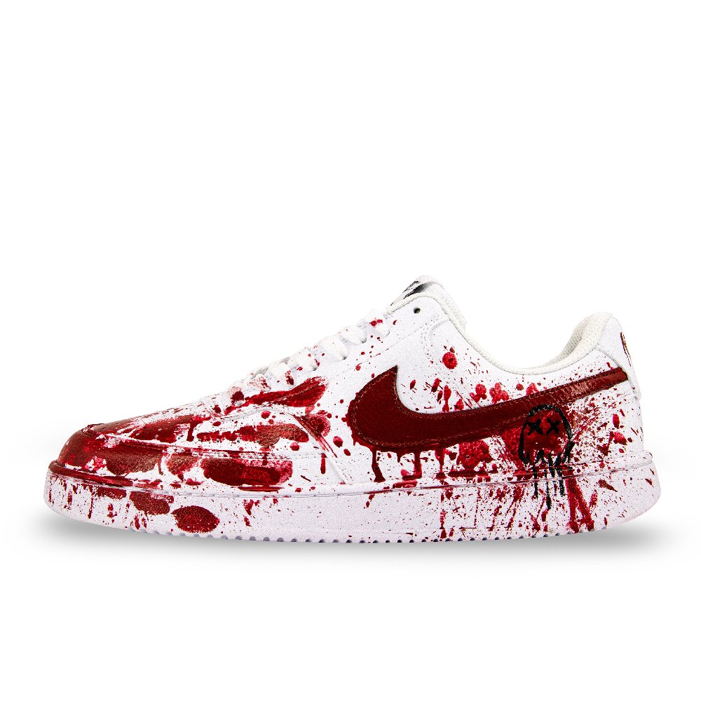 Nike Court Vision 1 Low Top Skateboard Shoes Men's Red White