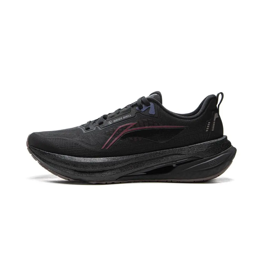 LiNing Shock Absorbers Slip Resistant Abrasion Resistant Breathable Low Top Running Shoes Men's Black