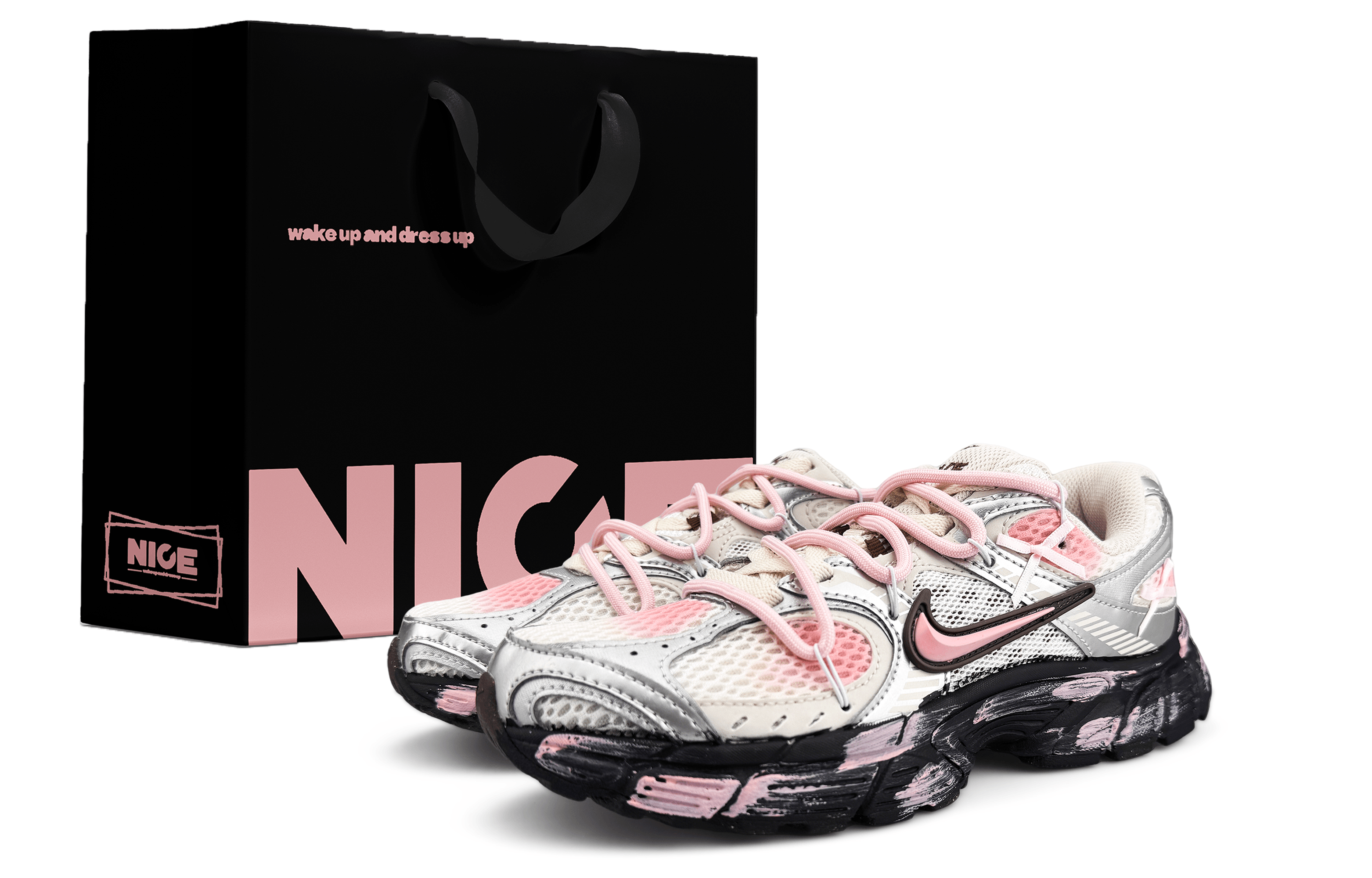 Nike V5 RNR Abrasion Resistant Breathable Low top Running Shoes Women's Pink