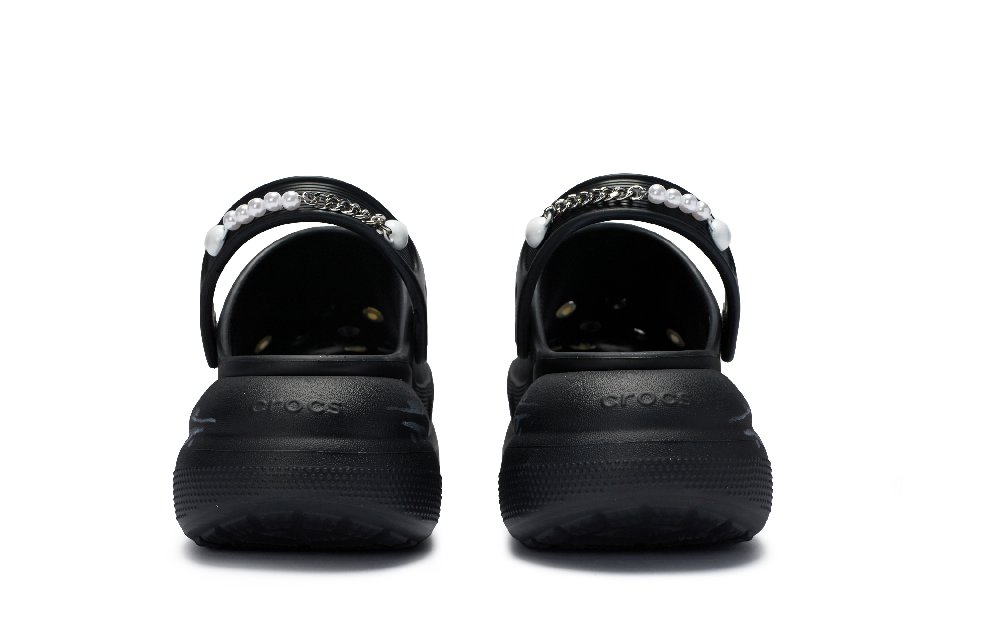 Crocs Classic Clog 811 Manufacturing, Dark Vein Flower Butterfly Clogs Unisex Black