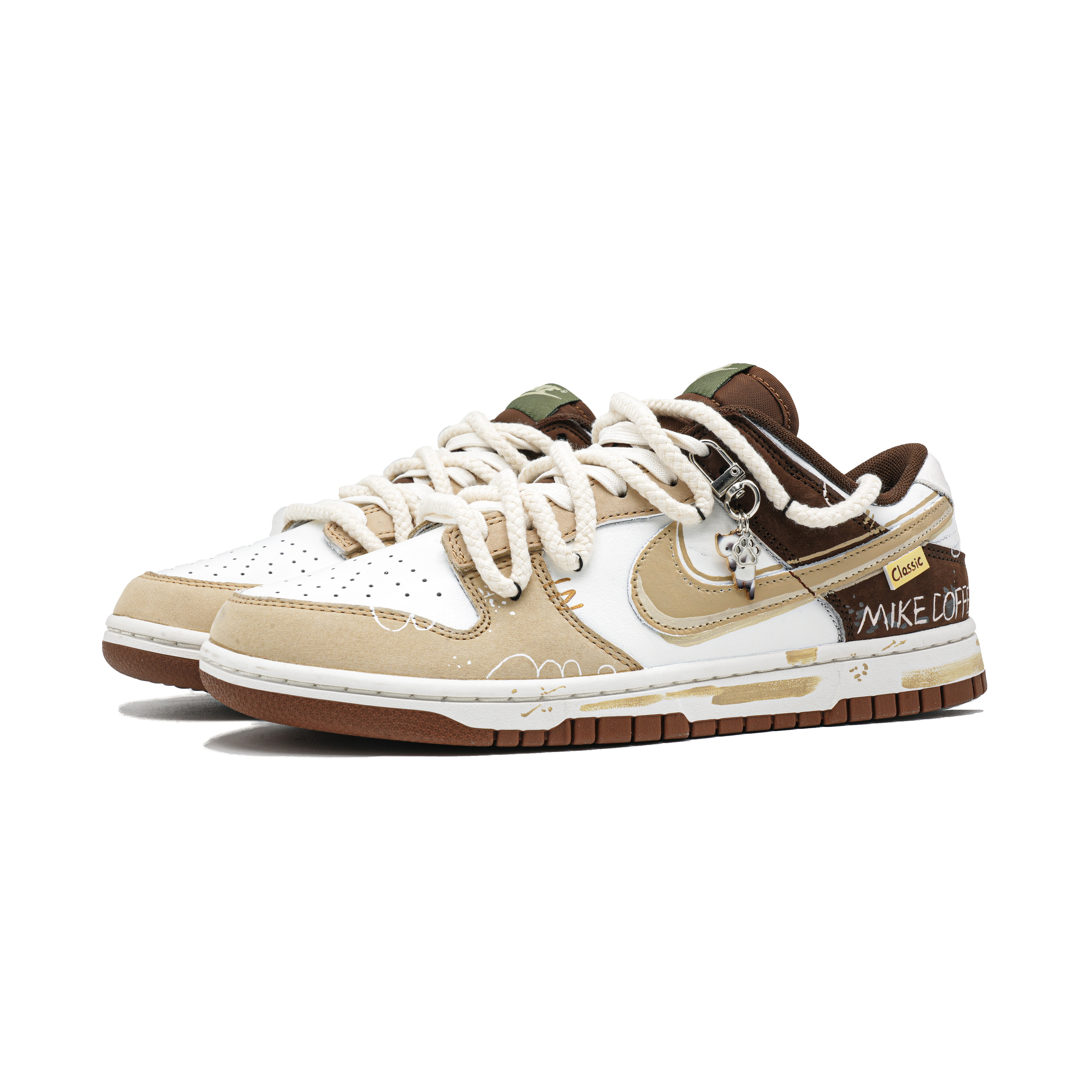 Nike Dunk Kitten Café Anti Slip Wear Resistant Low Top Skateboard Shoes Unisex White Brown купить в интернет-магазине Yoocart с быстрой доставкой по России.