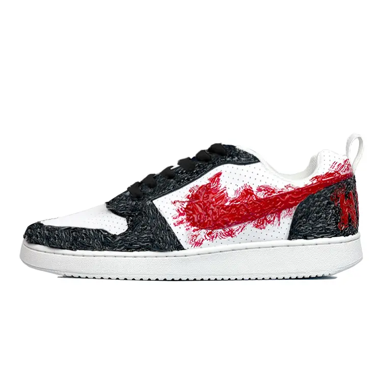 Nike Court Borough Low Cushioning Low top Skateboard Shoes Men's Black Red